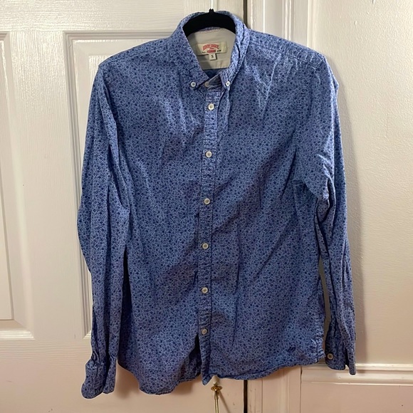 Blue Button Up Shirt - Henry Choice Small Fitted Shirt - Picture 1 of 4